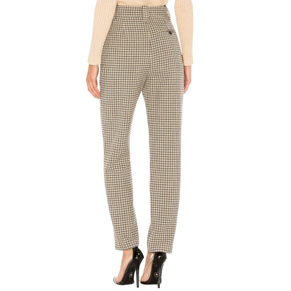 L'Academie The Olivette Pant in Taupe Plaid Size XL - Picture 4 of 12